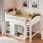 Lit mezzanine avec armoire de rangement, garde-robe et DEL-377199754