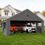 20 pi L 20 pi. D Garage extérieur robuste en acier galvanisé avec fenêtres respirantes et porte latérale - Gris-123014255