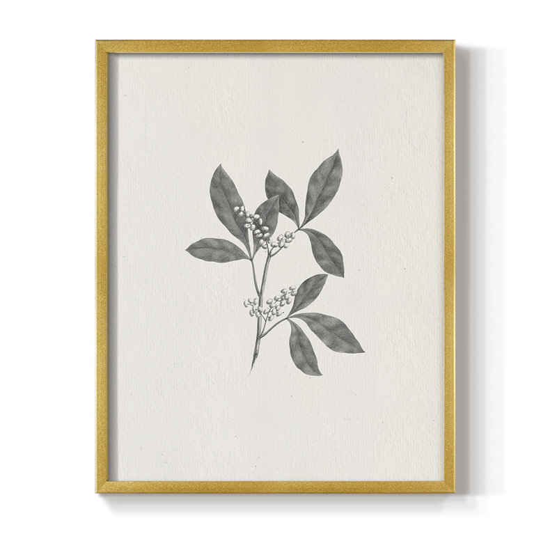 Reproduction encadrée rétro en bois massif XCV III, H 11 po x l 9 po, Doré