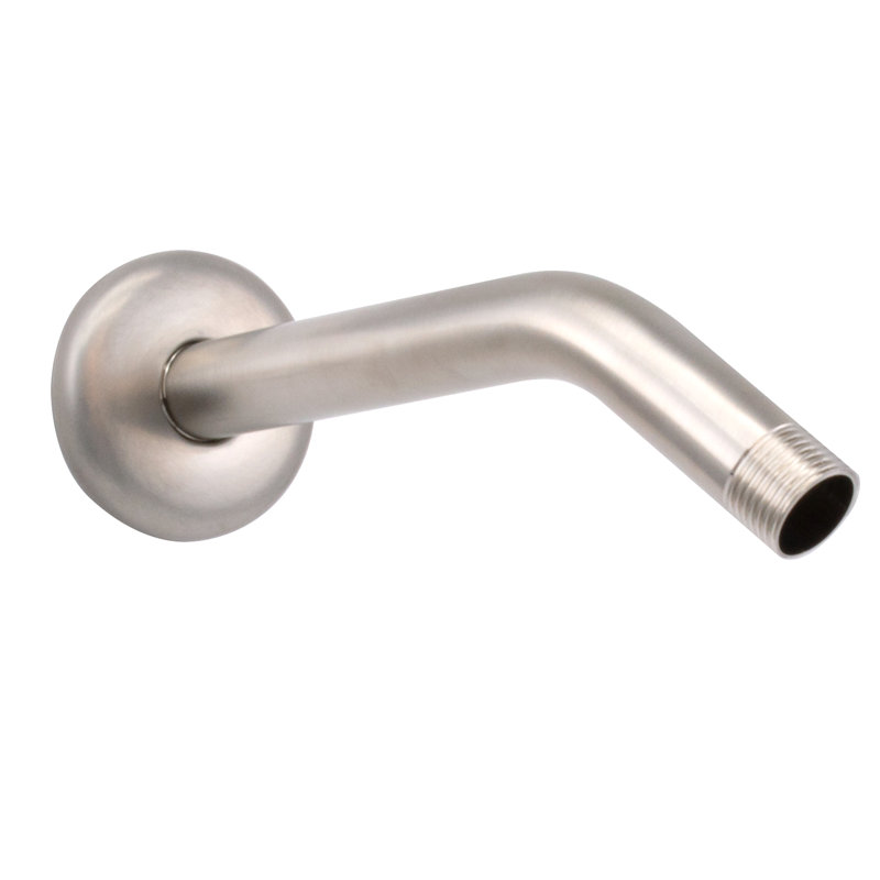 1/2" IPS x 8" Wall Mount Shower Arm with Sure Grip Flange, Satin Nickel