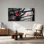 «Red Maple Leaves On Wet Black Bench», art mural-1634371905
