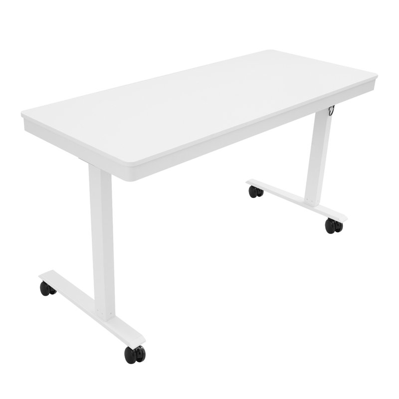 Electric Standing Desk with USB Charging & Storage Drawer – 220lb Capacity, Adjustable 28-44” Height, White