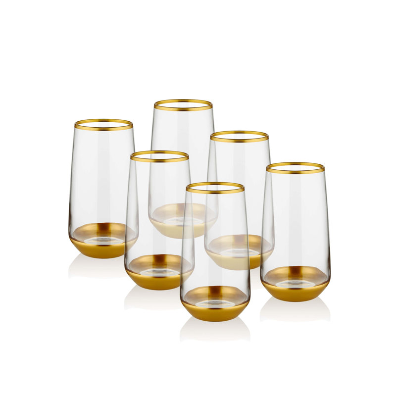 Aftonshire 380ml Drinking Glass Set, Gold