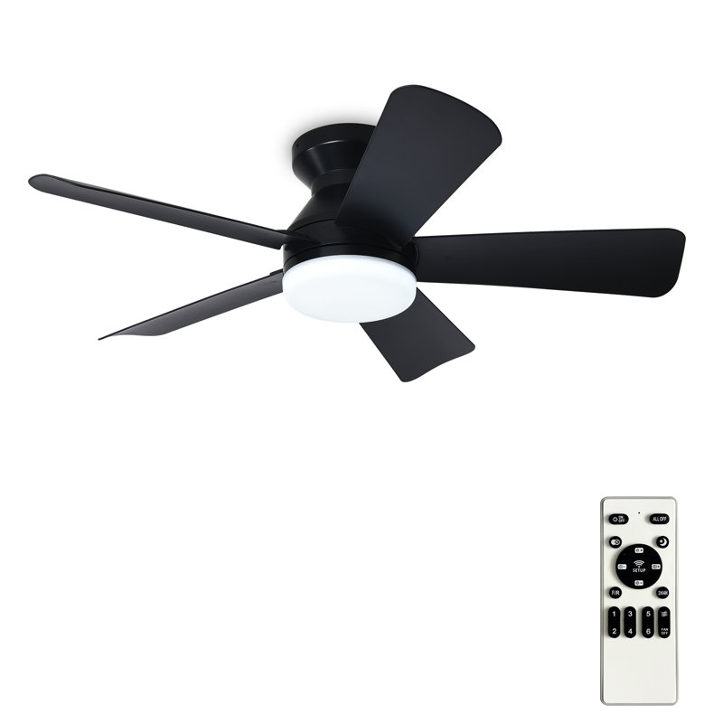 Ventilateur de plafond encastré à profil bas Depuley, Noir, 35 po de largeur, Noir