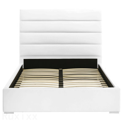 Lit plateforme double tapissier blanc Dulcey