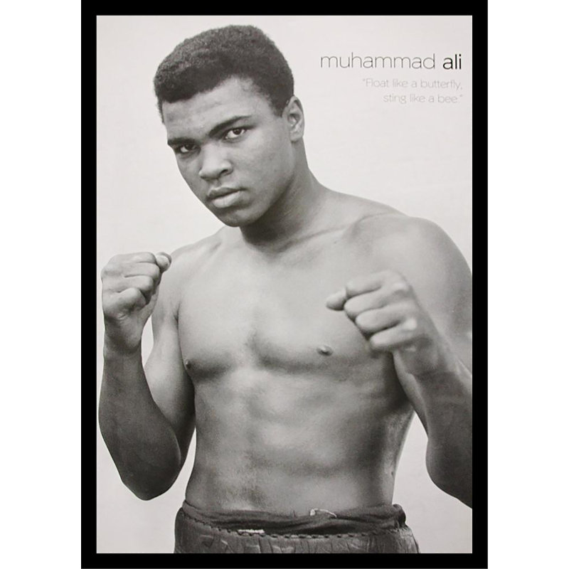 Muhammad Ali Float Like a Butterfly, Sting Like a Bee - reproduction de photo sur papier encadrée