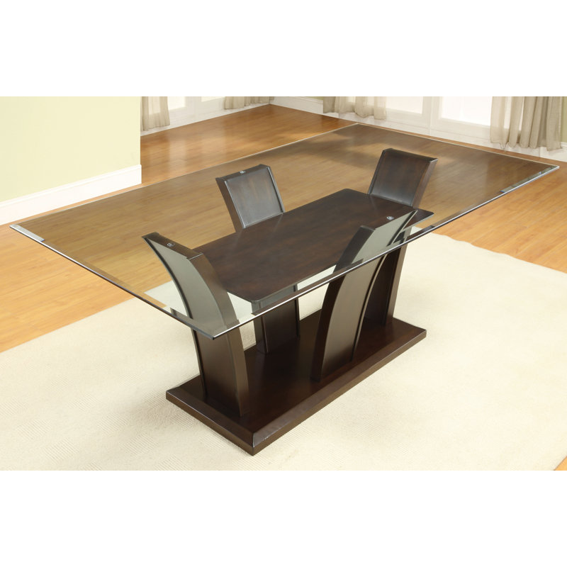 Glass Top Pedestal Dining Set