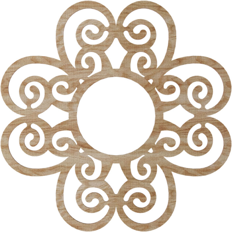 Cohen Wood Fretwork Pierced Ceiling Medallion, Oak, 28" H x 28" W x 0.38" D