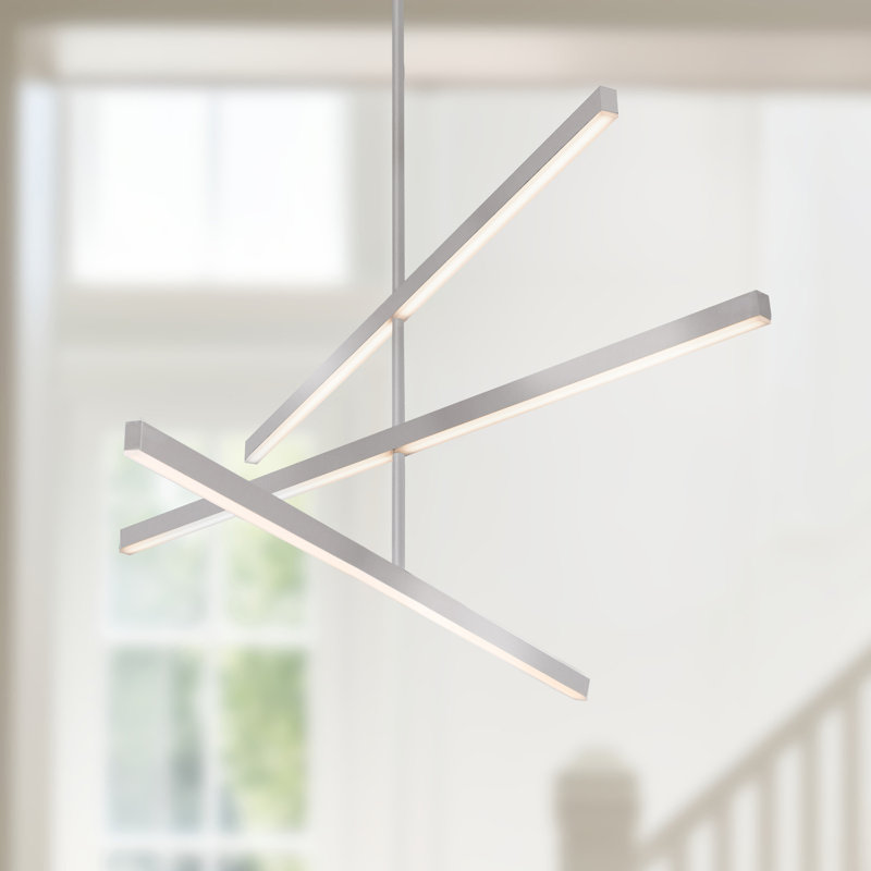 Vega 3 - Light LED Pendant, Brushed Nickel, 16.5" H x 45" W x 45" D