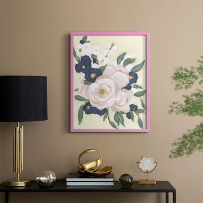 «Garden Party Bouquet II», reproduction encadrée - bois massif
