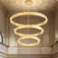 Lustre moderne 3 lumières à DEL 24 "+ 32" + 40 "à intensité variable dorée-130134069