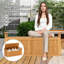 Costway 128cm W 209L Solid Wood Deck Box in Brown