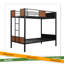 Lit superposé à structure en acier de style moderne avec barrière de sécurité, échelle intégrée pour chambre à coucher, dortoir, adultes-132505723
