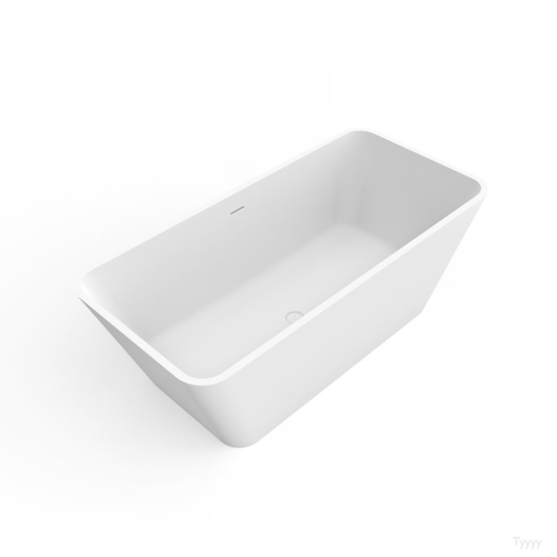 67 Inch Freestanding Solid Surface Soaking Bathtub For Bathroom