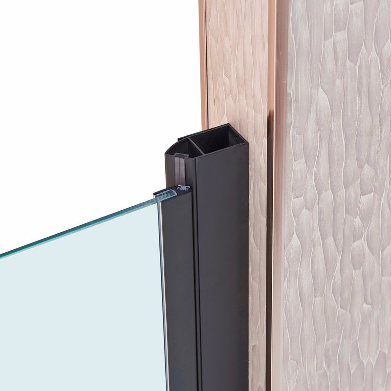 Single Swing Shower Door, Aluminium Alloy In Matte Black,  Thick Tempered Clear Glass