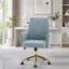 Chaise de bureau ergonomique à dossier moyen avec base dorée luxueuse-1775827182