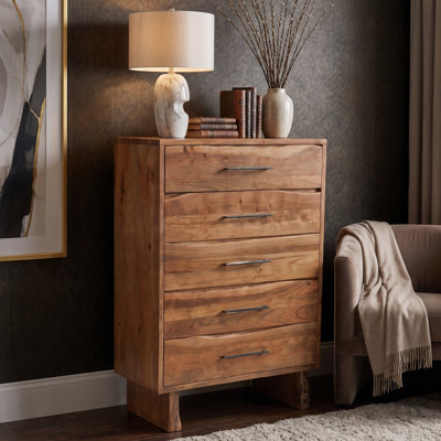 Commode 5 tiroirs en bois massif