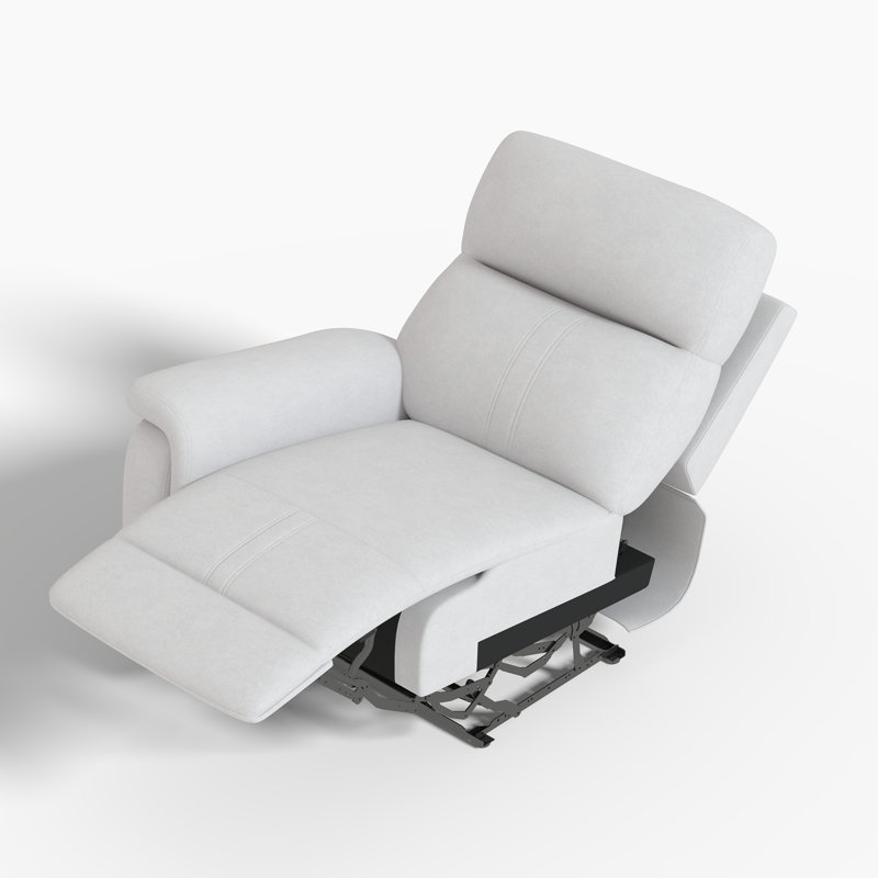 Left Armrest Power Recliner with Adjustable Headrest & Lumber Support, Sliver