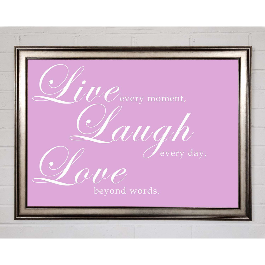 Love Quote Live Laugh Love 2 Pink - Einzelne Bilderrahmen Kunstdrucke