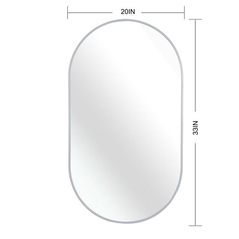 Miroir d'entrée argenté 20X33 pouces