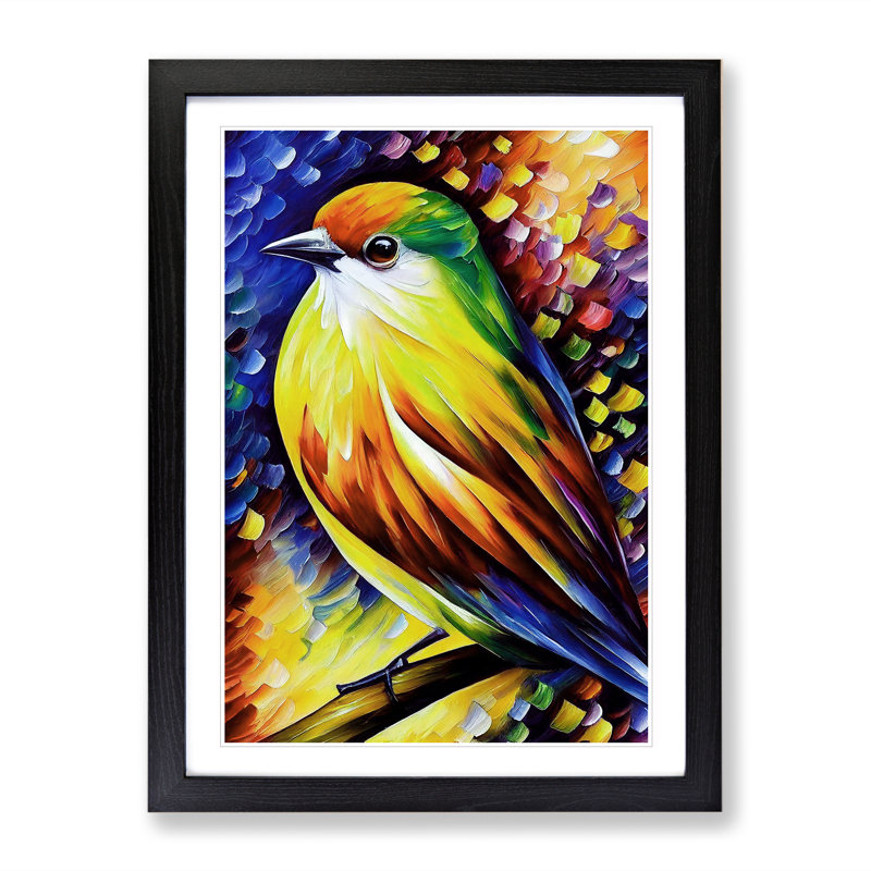 View Of A Bird No.4 - Wall Art, 36cm H x 27cm W, Black Framed, White