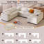 Canapé modulaire rembourré en forme de L de 124,8 po à 7 places avec repose-pieds - conception librement transformable-1454801296