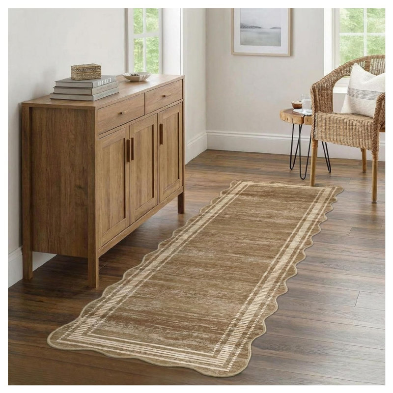 Tapis de couloir 2 x 6 pi Tapis de couloir de cuisine moderne Tapis de couloir de cuisine lavable Tapis antidérapant antidérapant pour salon, chambre à coucher, salle à manger, émail