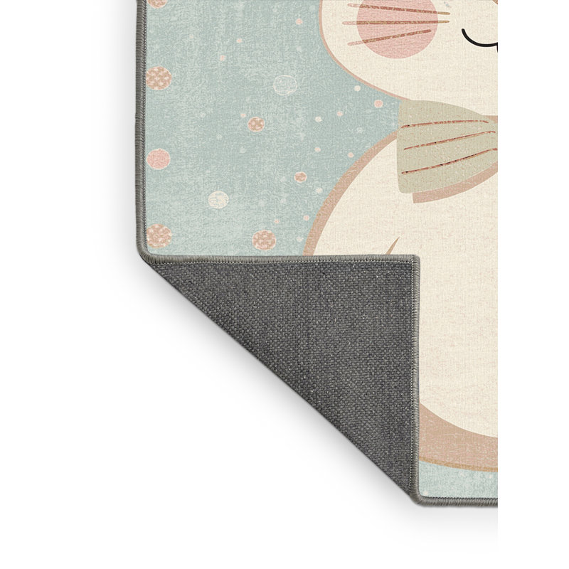 Soft Plush Fehrenbach Easter Modern & Contemporary Abstract Area Rug in Gray – Gray Binding, 7x10