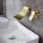 Wall Mount Bathroom Vanity Sink Faucet with Wide Waterfall Spout-115745096