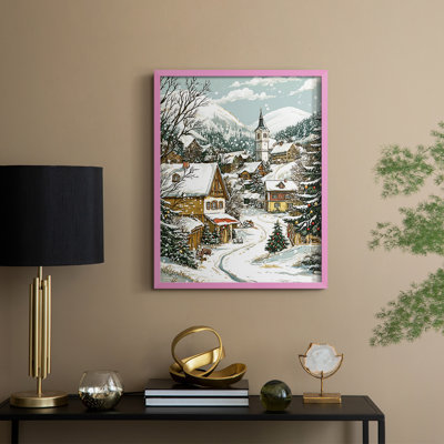 «Christmas Holiday Art Dxxvii», reproduction d'art encadrée - bois massif