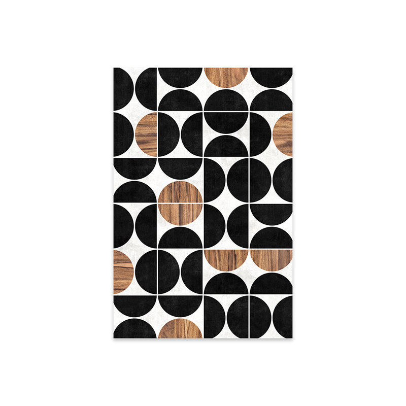Motif Mid-Century moderne n ° 1 - Béton et bois par Zoltan Ratko - impression sans cadre, H 24 po x l 16 po x P 0,25 po
