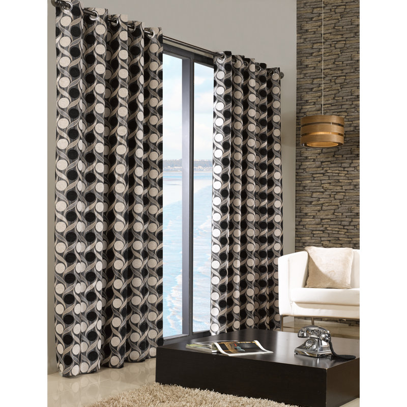 Banta Room Darkening Curtain, Black, 168 W x 183 D cm