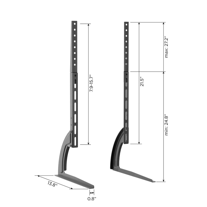 Meuble télé fixe de qualité supérieure pour écrans de 13 à 72 po - Support universel avec hauteur réglable, base robuste, peut supporter jusqu'à 110 lb
