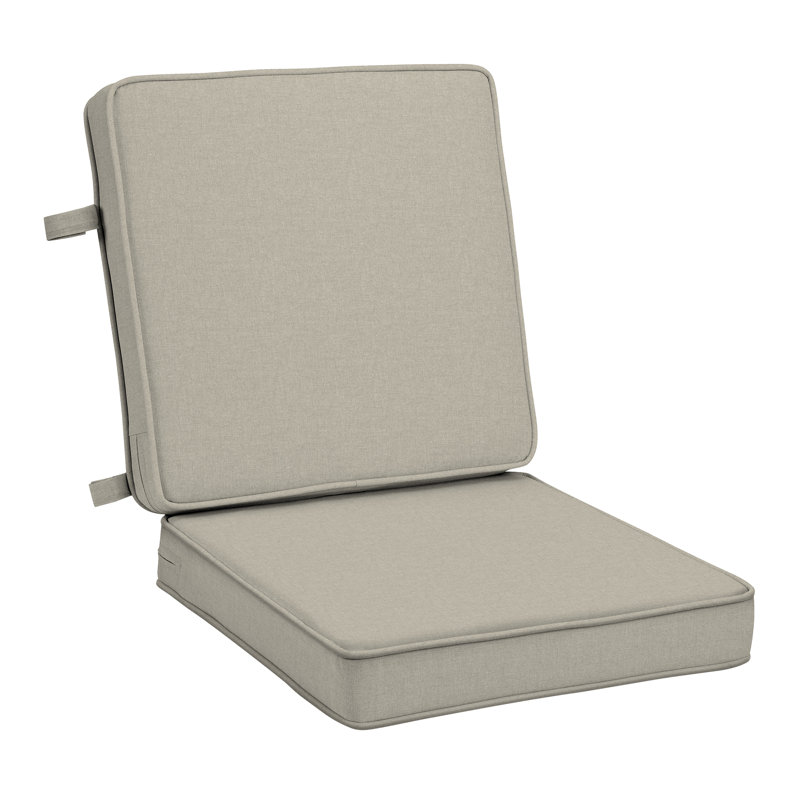 Coussin de chaise de salle à manger double en mousse ARDEN, 20 po x 20 po, fabriqué en ProFoam, Taupe chiné