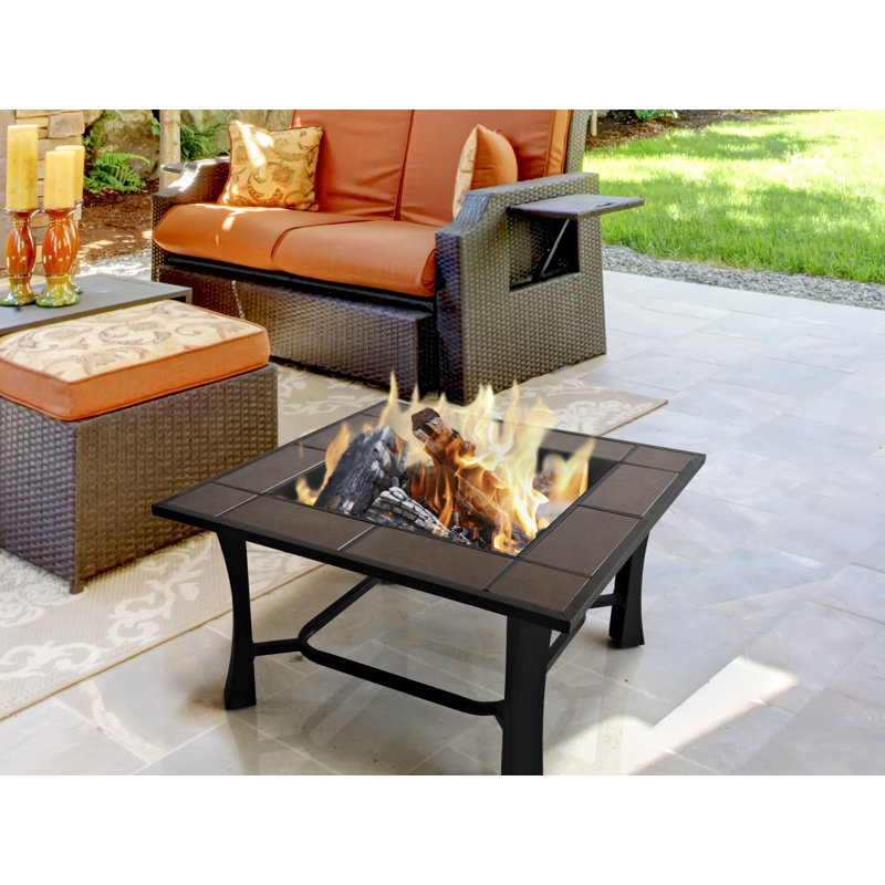 Goswick Square Wood Burning Smokeless Fire Pit Table