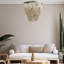 Lustre perlé en bois à 2 niveaux-372547270