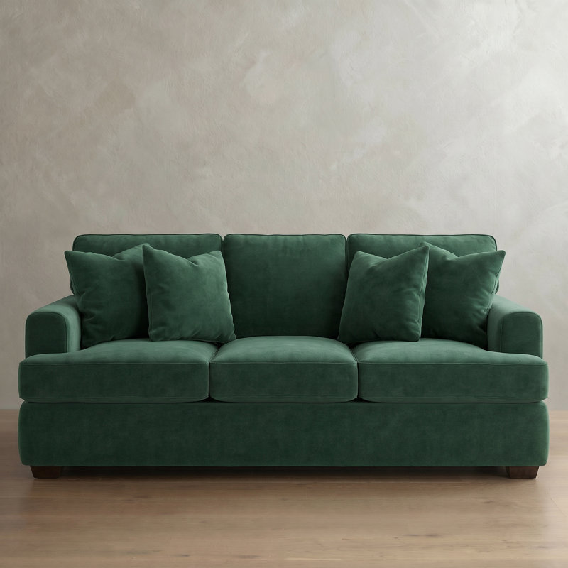 Emilio 90'' Upholstered Sofa, Bella Hunter Performance Velvet