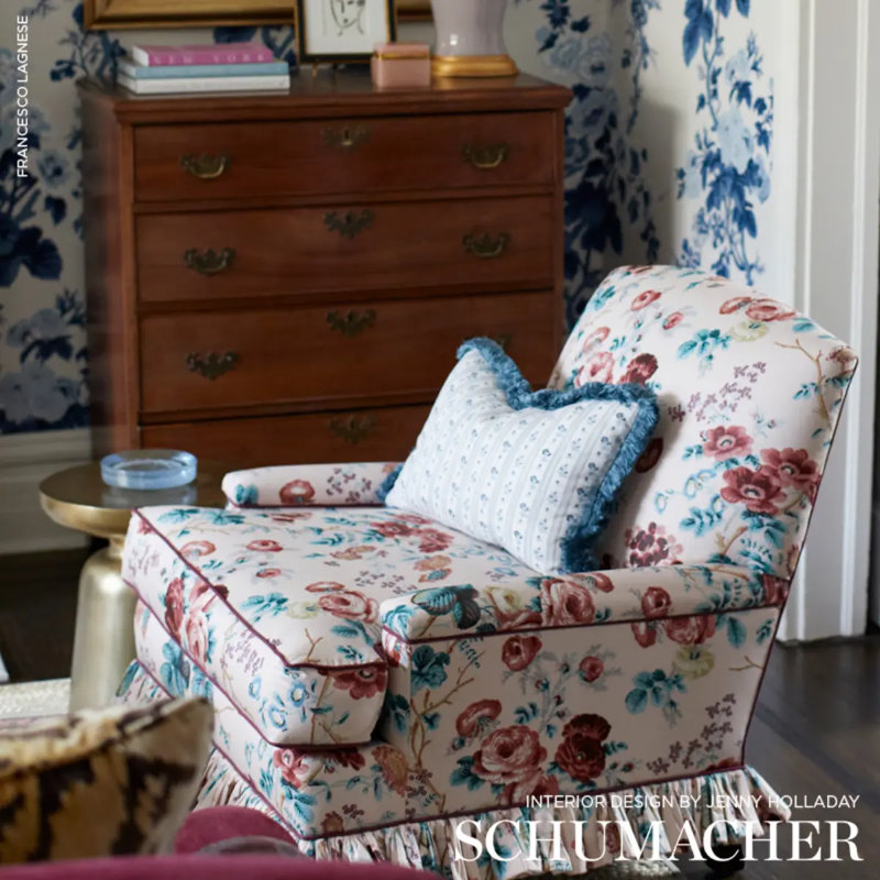 Salisbury Chintz Fabric, Rose