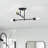 4 Light Black Large Semi-Flush With Brushed Nickel Accents