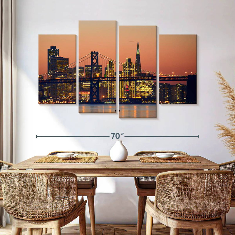Sireci Vibrant San Francisco Skyline, 42"H x 68"W