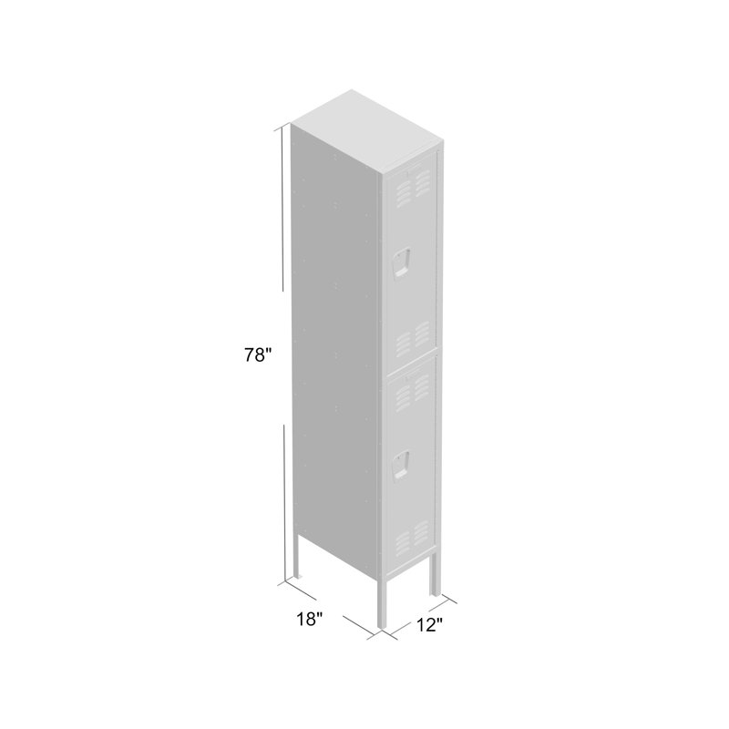 Casier large MedSafe, H 78 po x l 12 po x P 18 po, Non assemblés, Brun clair