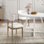 Ensemble de salle à manger 5 pièces Roundhill Furniture Evdo, table ronde à tréteaux et 4 chaises rembourrées, blanc et naturel-1329688579-1329688576