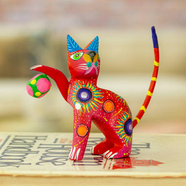 Rabbit Alebrije Figurine, Handmade Home Decor, Folk Art from