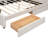 Queen Size Upholstered Platform Bed With USB And 2 Drawers, Beige
