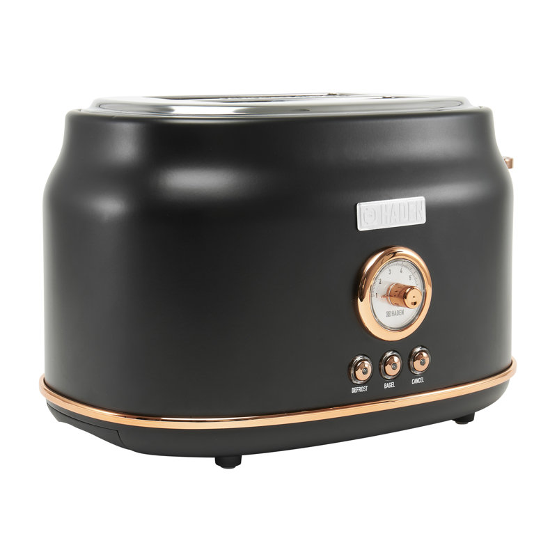 Dorset 2 - Slice Toaster, Black/Copper