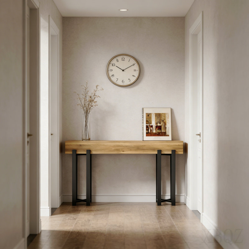 Office Display Shelf,Modern-Style Console Table,Long Sofa Table, Light Brown