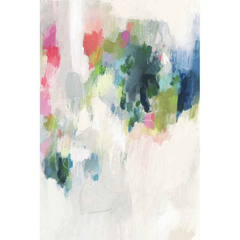 Framboise et bleu sarcelle I, H 18 po x l 12 po, Non, Cadre flottant noir