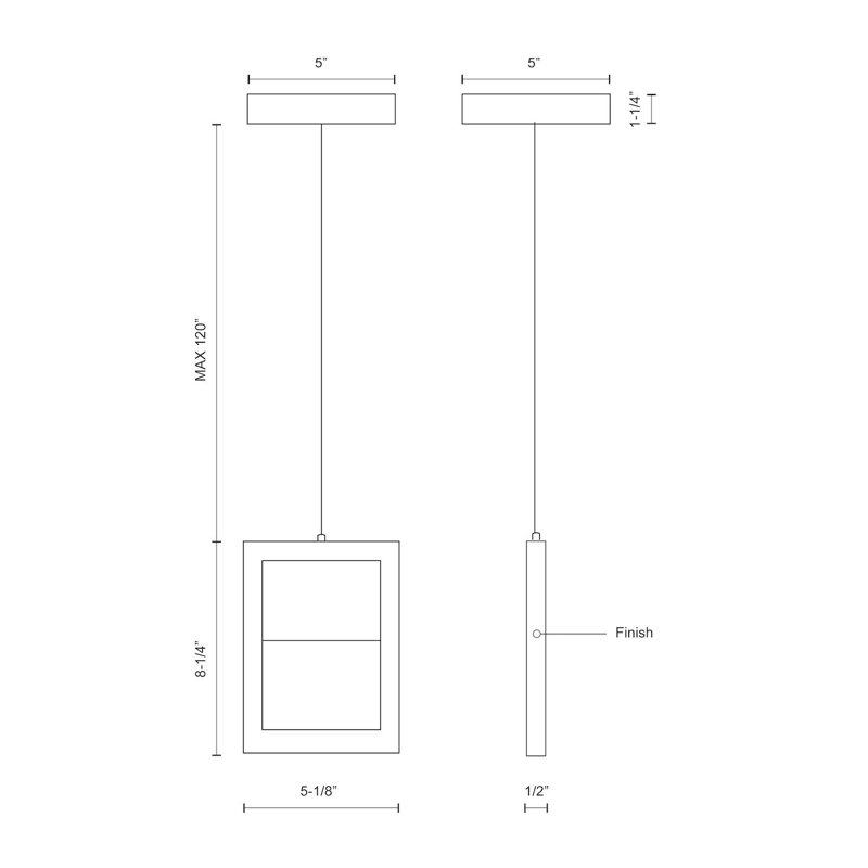 Luminaire suspendu unique à 1 lumière Ratio, Blanc