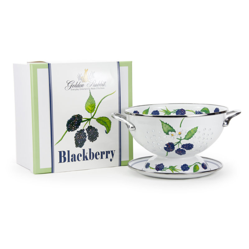 Golden Rabbit Enamelware Blackberry Colander Set