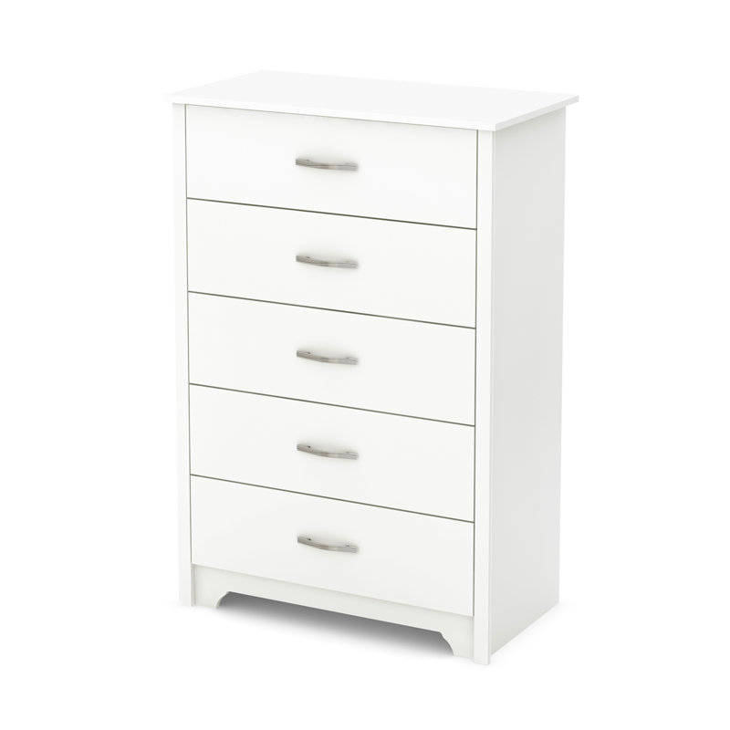 Commode 5 tiroirs Fusion, Blanc